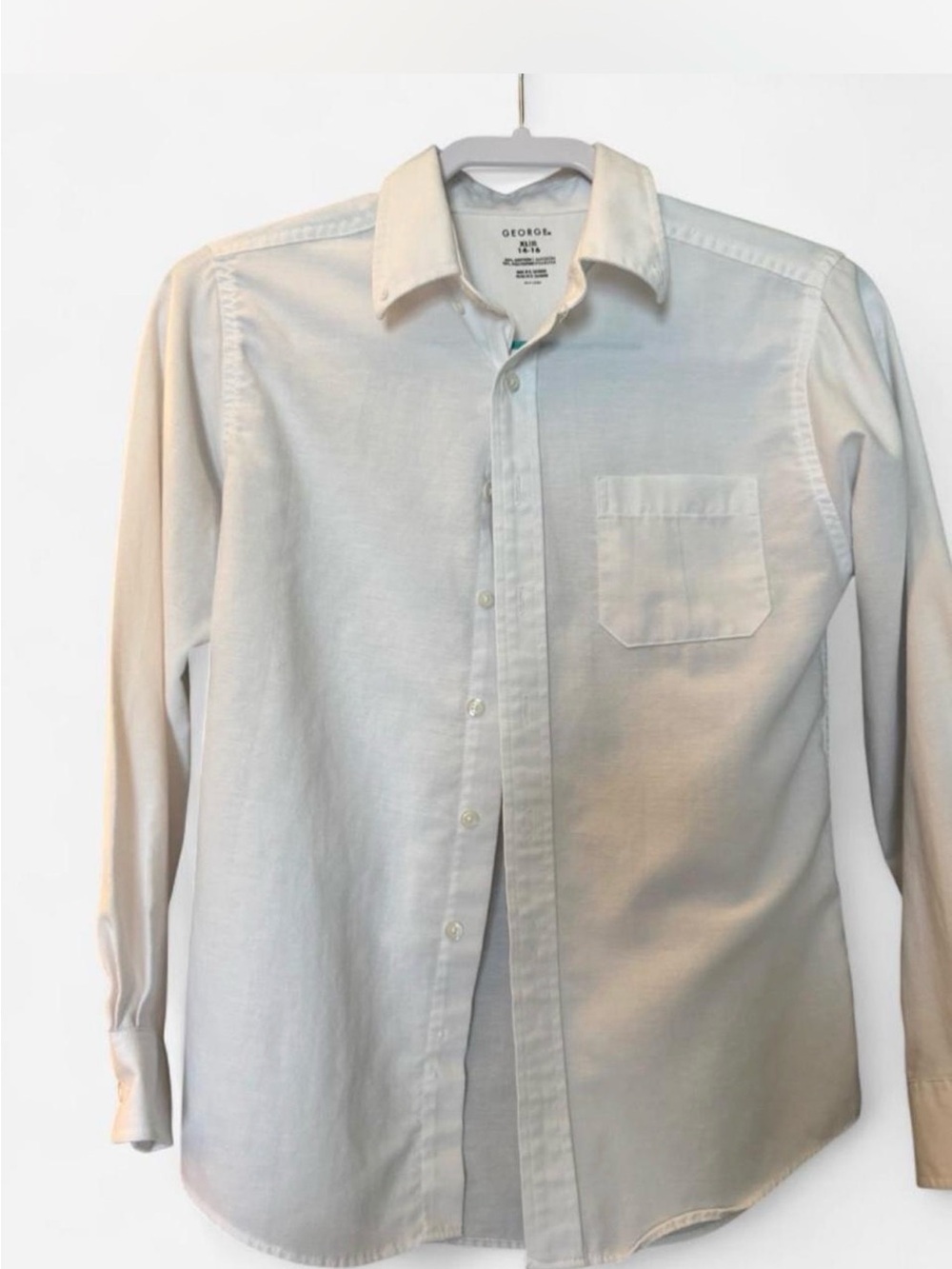 George Boys White Button-Down Shirt with Chest Pocket